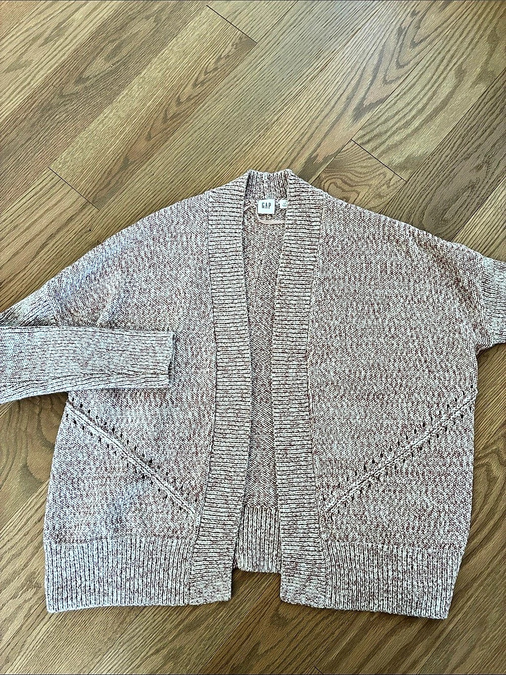 Gap Knit Cardigan Pink & White Small